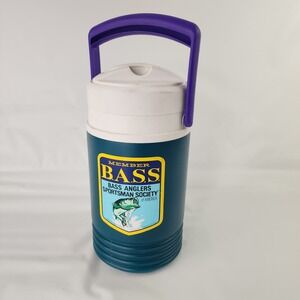 Igloo Legend B.A.S.S 1/2 Half Gallon Water Cooler‎ Jug Teal Purple White USA